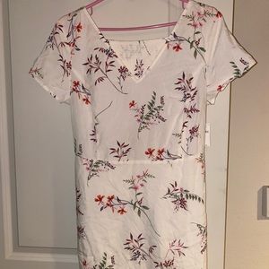 White dress with flowers